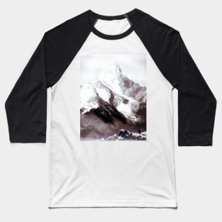 Panoramic View Of Everest Mountain Painting Baseball T-Shirt